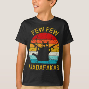 Camiseta Pew Madafakas Pew provoca a curioso gato negro ret