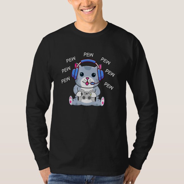 Camiseta Pew Pew Cat (Anverso)