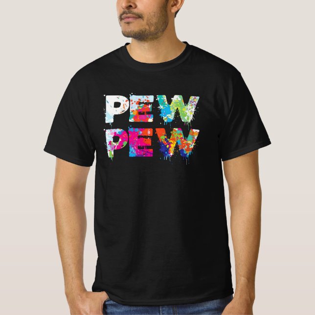 Camiseta Pew Pew - Funny Paintball (Anverso)
