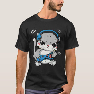 Camiseta Pew Pew Gamer Cat Video Gamer Y Cat Lover