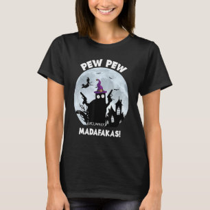 Camiseta Pew Pew Madafakas Black Cat Halloween 2021