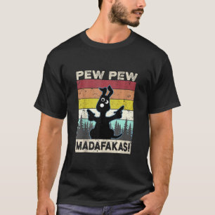 Camiseta Pew Pew Madafakas Loco Perro Vintage Diversión div