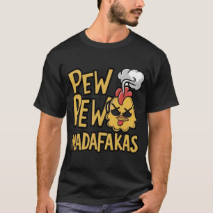 Camiseta Pew Pew Madafakas Rooster Crazy Vintage Funny Roo
