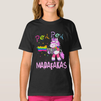 Camiseta Pew Pew Madafakas t-shirt, Funny Unicorn w/ a gun