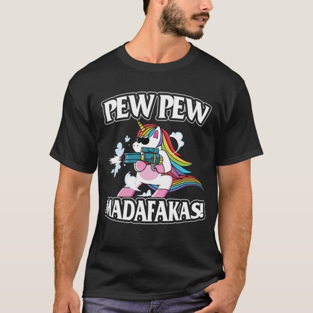 Camiseta Pew Pew Madafakas Unicorn Lover (Anverso)