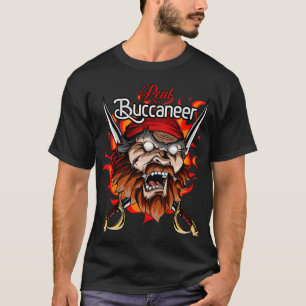 Camiseta Pewter Power Buccaneer - Red and Black Pirate Fan 