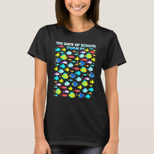 Camiseta Pez 100 Días De Escuela Pescador Maestro Niño Niña