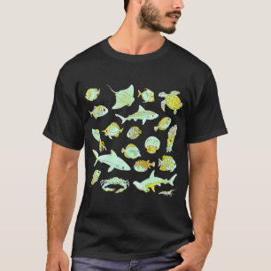 Camiseta Pez acuarela Amarillo