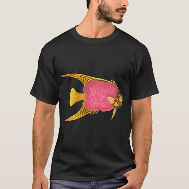 Camiseta Pez, acuarela rosa, amarillo (Anverso)