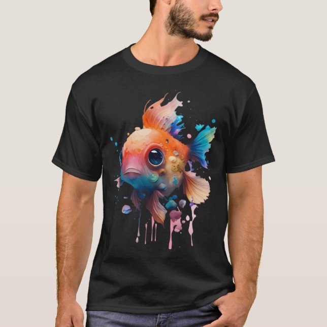 Camiseta Pez Adorable de Acuarela (Anverso)