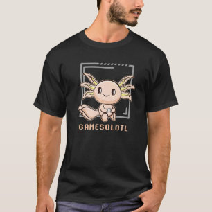 Camiseta Pez Ajolote Jugando Video Juegos de Lagarto Gameso