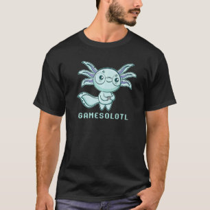 Camiseta Pez Ajolote Jugando Videojuegos Lagarto Gamesolotl