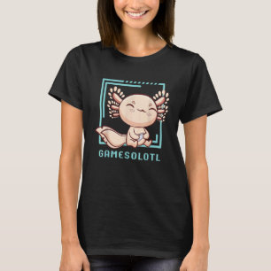 Camiseta Pez Ajolote Jugando Videojuegos Lagarto Gamesolotl