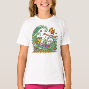 Camiseta Pez Amarillo Divertido Surfista Fiesta Tropical Pl