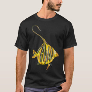 Camiseta Pez amarillo océano mar una ilustración de acuarel