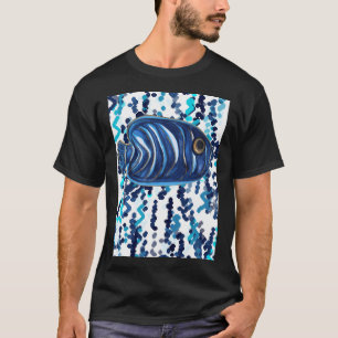 Camiseta Pez Ángel con Rayas Azules Patrón