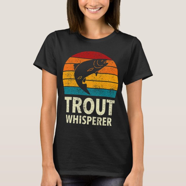 Camiseta Pez Arcoíris Retro Deporte Pesca Con Mosca Y Pesca (Anverso)