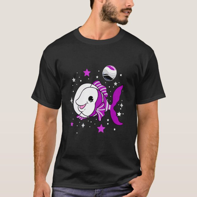 Camiseta Pez Asexual En El Espacio Orgullo Asexual (Anverso)