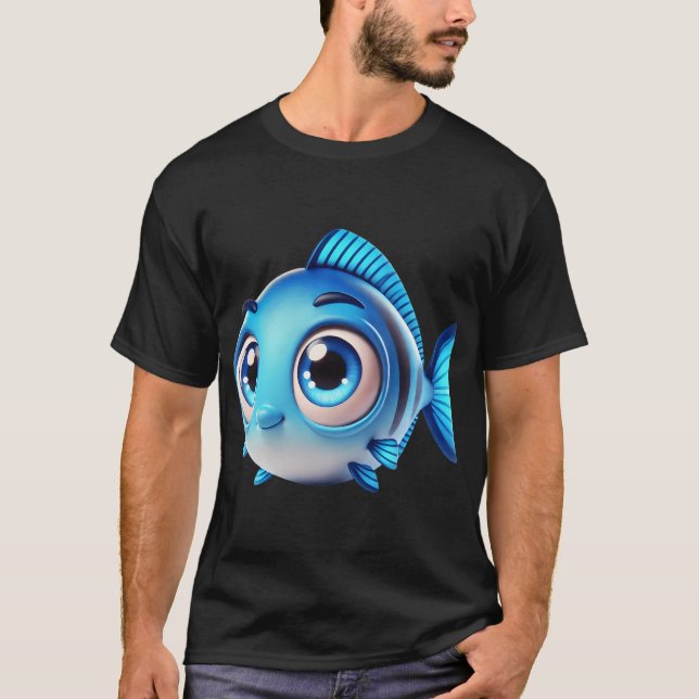 Camiseta Pez azul adorable (Anverso)
