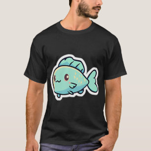 Camiseta Pez Azul Lindo Flotando