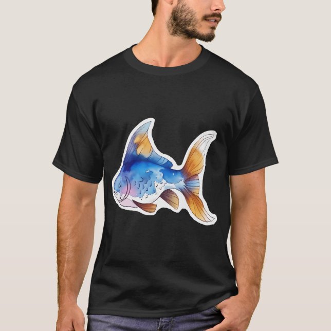 Camiseta Pez azul y dorado (Anverso)