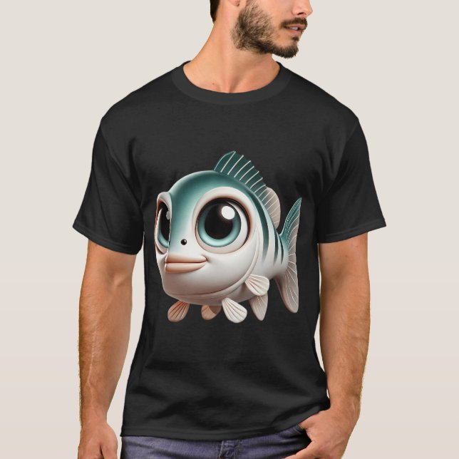 Camiseta Pez bajo blanco adorable (Anverso)