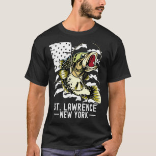 Camiseta Pez bajo juego de pesca deportista de San Lorenzo
