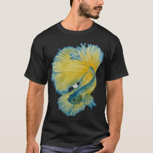 Camiseta Pez betta amarillo y azul