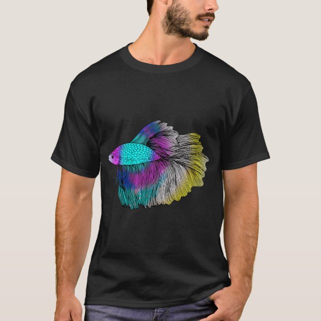 Camiseta Pez Betta Arcoíris (Anverso)