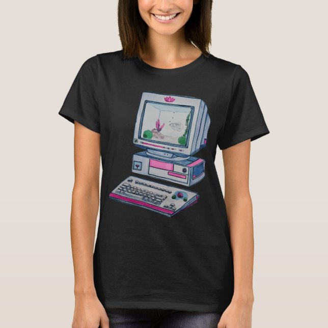Camiseta Pez Betta Azul de Escritorio (Anverso)