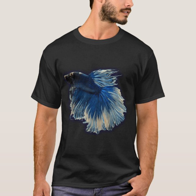 Camiseta Pez Betta Azul Real (Anverso)