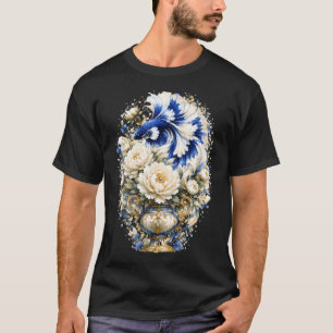Camiseta Pez Betta Azul Real Acuarela, Florero Floral Siam