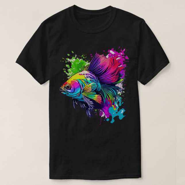 Camiseta Pez betta colorido (Diseño del anverso)