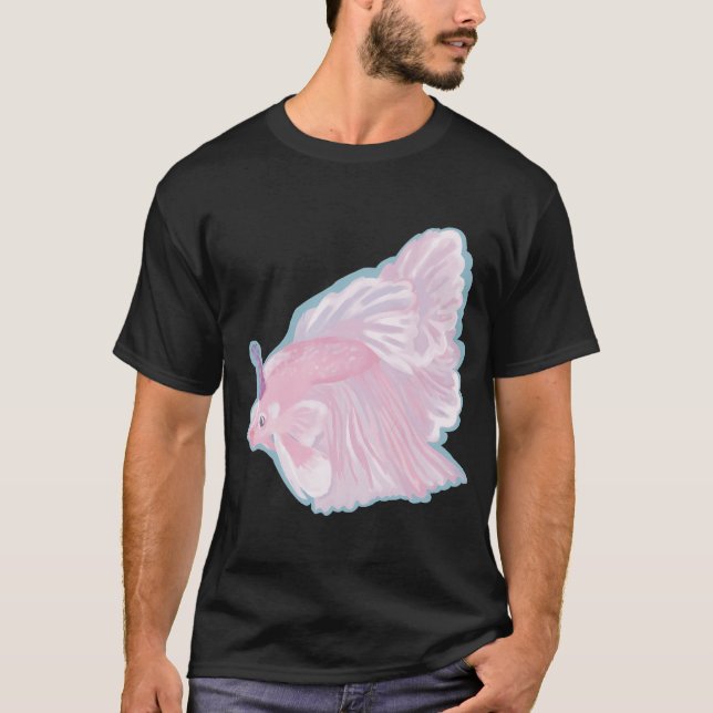 Camiseta Pez betta de fiesta rosa (Anverso)