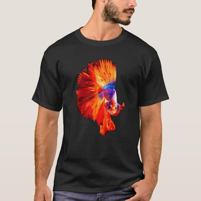 Camiseta Pez Betta de lucha siamesa exótico (Anverso)
