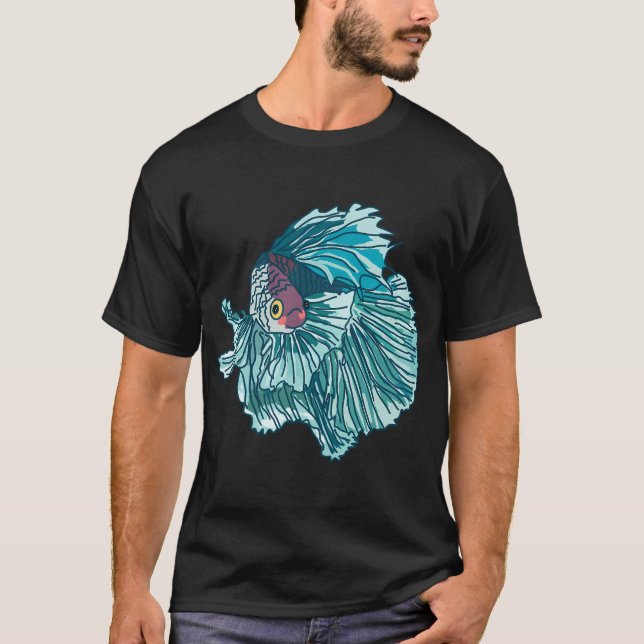 Camiseta pez betta kawaii (Anverso)