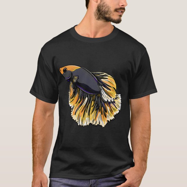 Camiseta Pez betta naranja y negro (Anverso)
