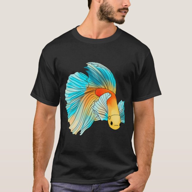 Camiseta Pez betta pastel (Anverso)