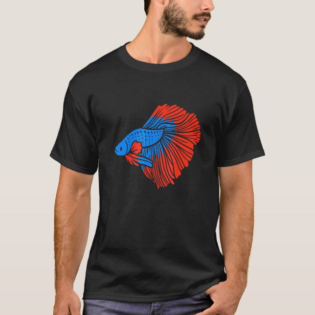 Camiseta Pez Betta Pez luchador siamés (Anverso)