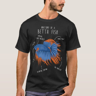Camiseta Pez Betta Pez luchador siamés Anatomía