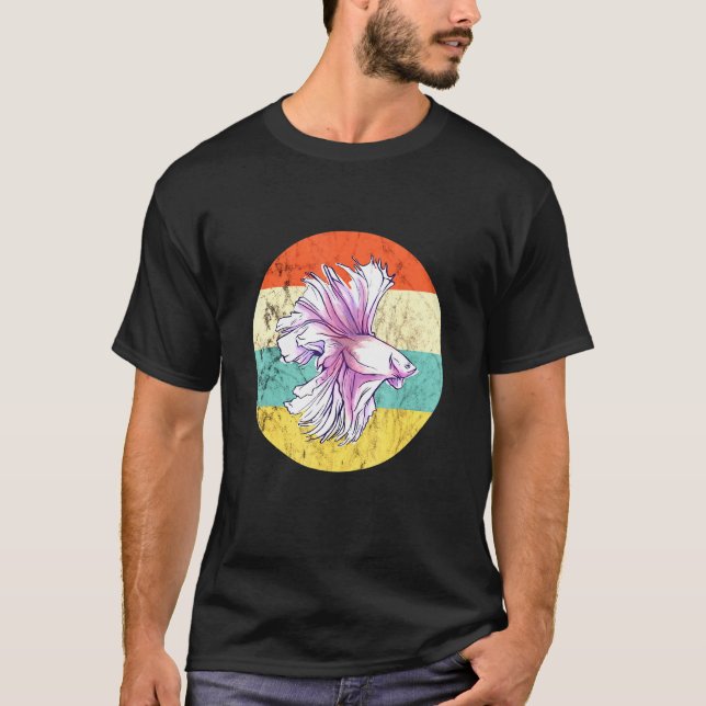Camiseta Pez Betta Splendens Pez de Combate Siamés Retro S (Anverso)