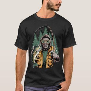 Camiseta Pez Bigfoot sasquatch pescador lucioperca caza m