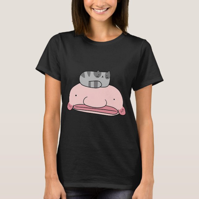 Camiseta Pez blob y gatito (Anverso)