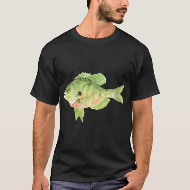 Camiseta Pez Bluegill acuarela (Anverso)