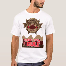 Camiseta Pez Cabeza De Serpiente Donde Nado Yo Mando