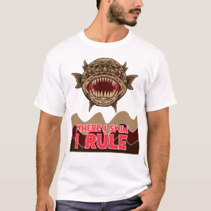 Camiseta Pez Cabeza De Serpiente Donde Nado Yo Mando