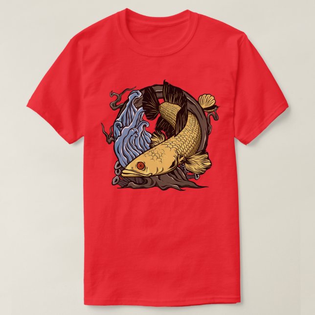 Camiseta pez cabeza de serpiente exótico (Diseño del anverso)