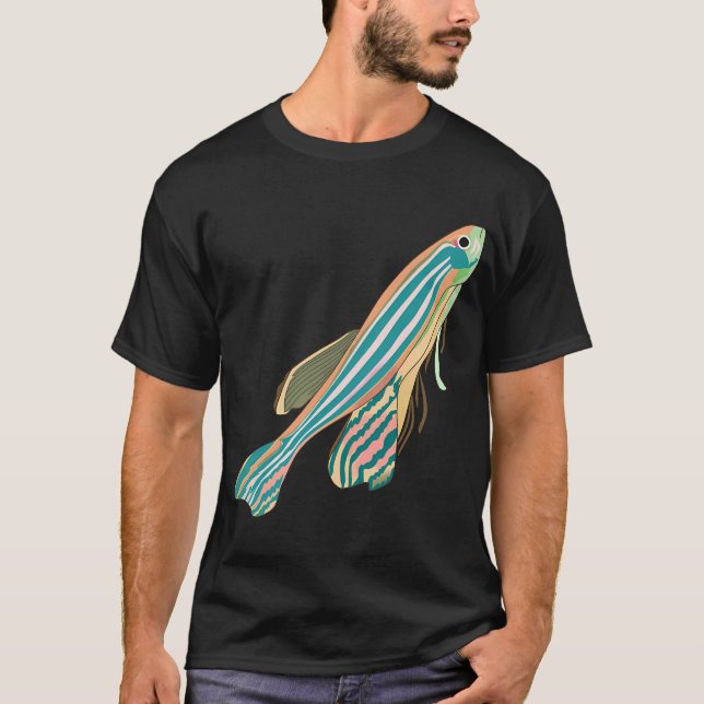 Camiseta Pez cebra retro Glow (Anverso)