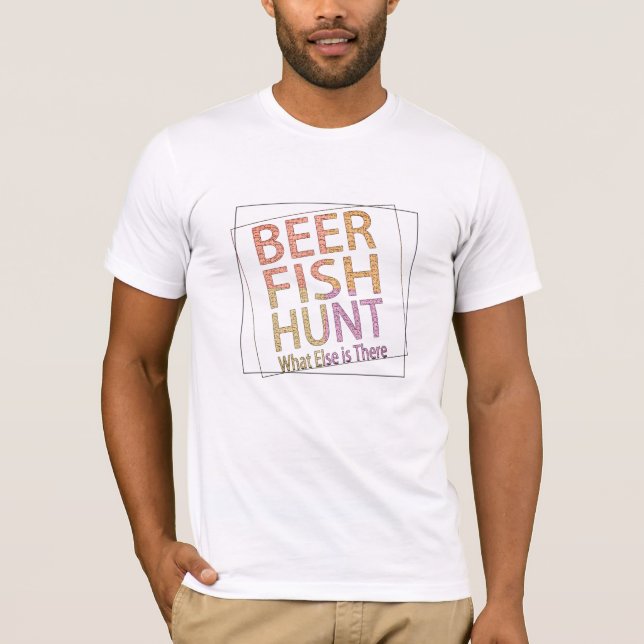 Camiseta pez cerveza caza un regalo divertido para el día d (Anverso)