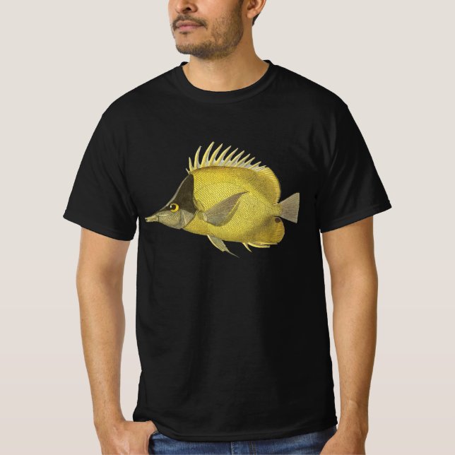 Camiseta Pez Chelmon Longirostris Tropical Amarillo, Pez An (Anverso)